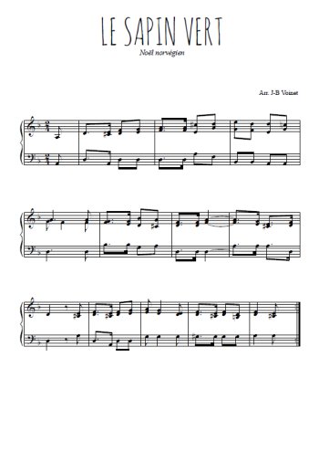 Téléchargez l'arrangement pour piano de la partition de Le sapin vert en PDF